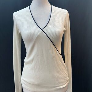 Scotch & Soda Cream Long Sleeve Wrap Top S